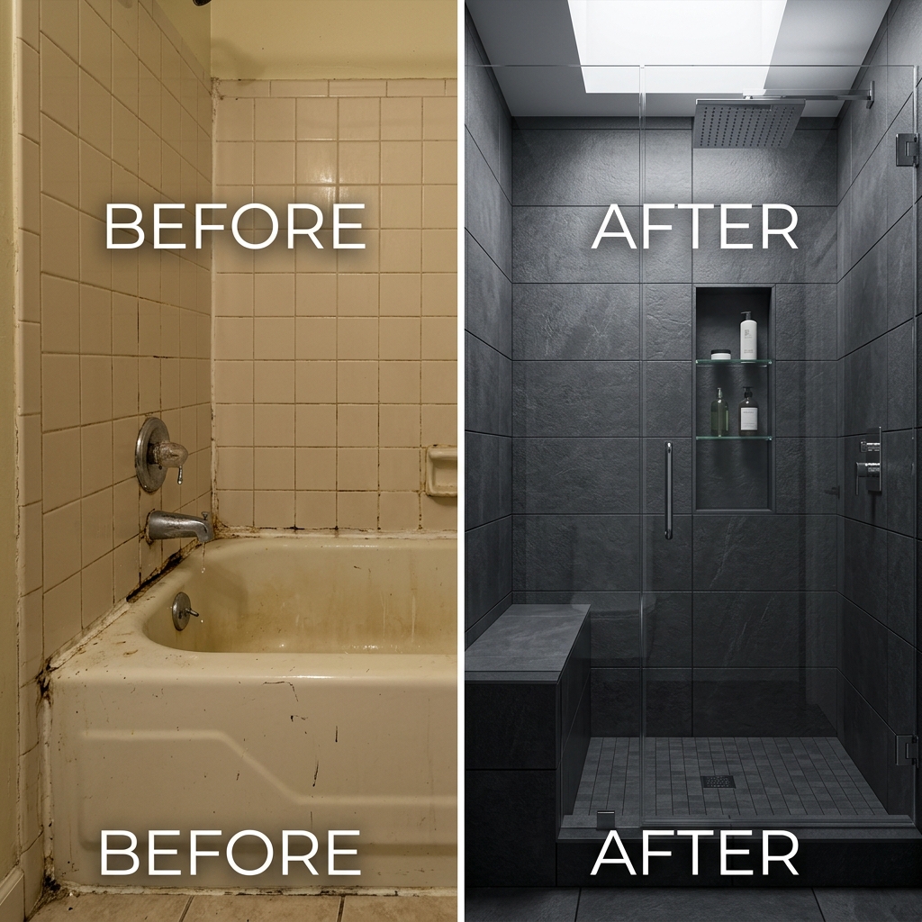 Tub to Shower Conversion Denver CO - Before & After by Discount Bath LLC